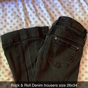 Rock and roll denim black trousers